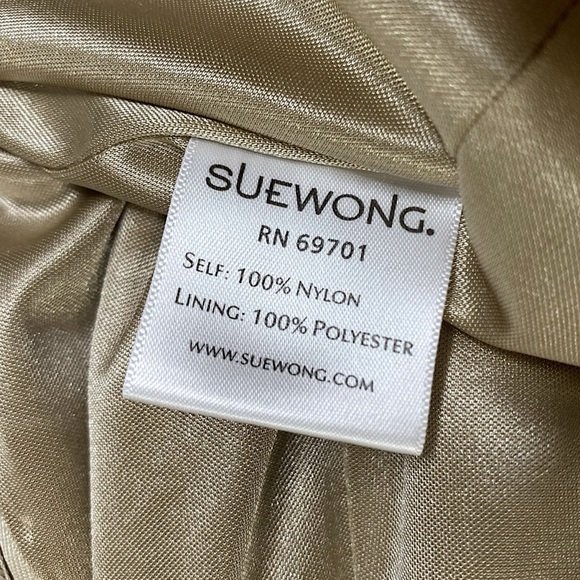 Sue Wong Nocturne Cocktail Sheath Dress Floral Embroidered Sheer Sleeve - Picture 14 of 14